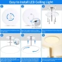 MOONSEA LED таванна лампа 49 см, 46 W, LED плафон, кръгла, ултра тънка, с избор на температура , снимка 6