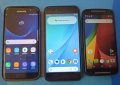 3 смартфона – Samsung S7 Edge, Xiaomi Mi A1 Red и Motorola Moto G, снимка 1
