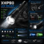 Мощен ръчен лед прожектор P90 фенер акумулаторен зарядно USB лов XHP90, снимка 4