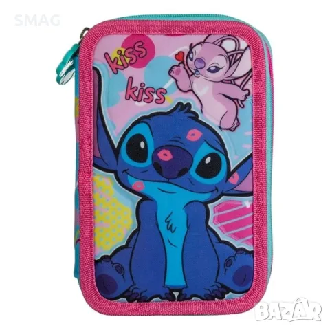 Троен ученически несесер с принадлежности stitch розово и_1243522, снимка 2 - Други - 55700455