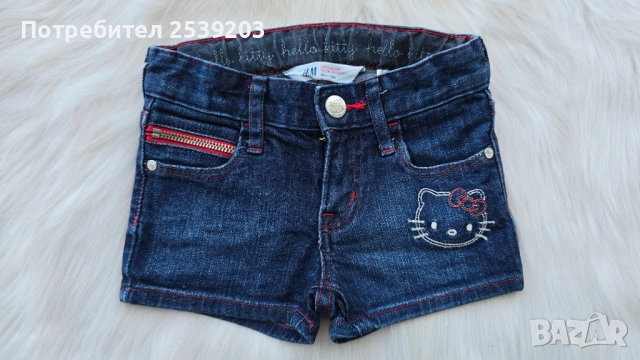 Къси дънкови панталони H&M Hello Kitty 2-3 години, снимка 7 - Детски къси панталони - 54672581