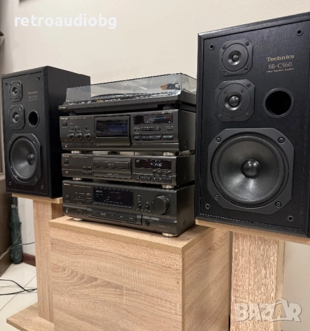 🔊Ретро аудио система - сет TECHNICS - ресийвър -усилвател с радио, сд, дек, грамофон + тонколони🔈, снимка 2 - Аудиосистеми - 54701731