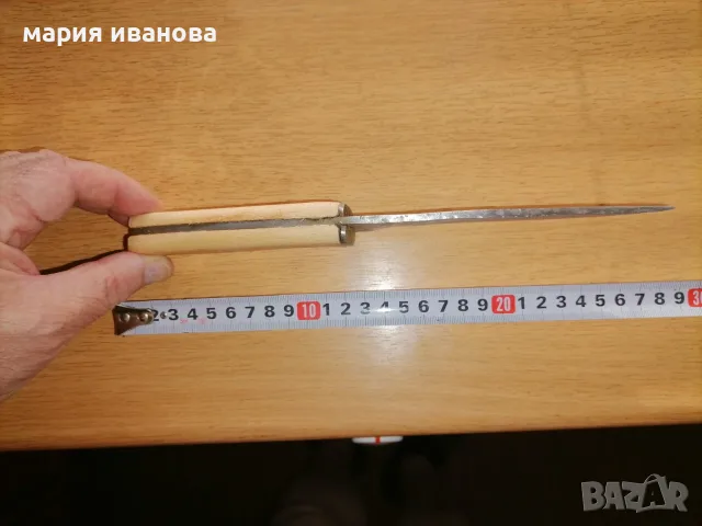 Стар работен нож 4 мм дебело острие, снимка 4 - Ножове - 55456993
