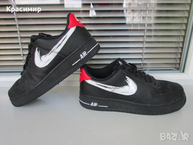 Мъжки маратоки Nike Air Force 1 07 LV8 Brushstroke Black, снимка 2 - Маратонки - 55547224