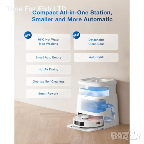 Прахосмукачка робот Ecovacs Deebot T30 Pro Omni (11.000Pa), снимка 2 - Прахосмукачки - 53981810