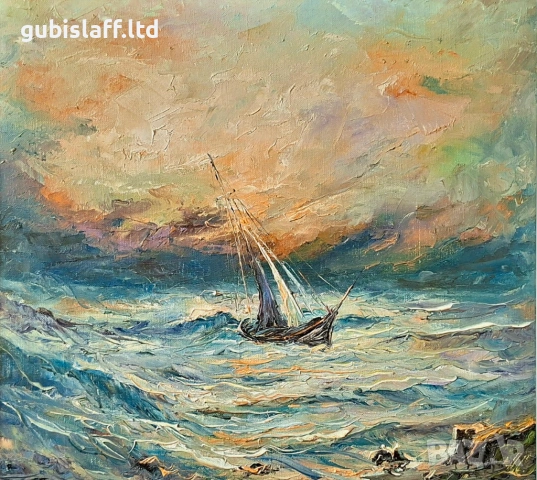 Картина, море, худ. А. Симеонов, снимка 2 - Картини - 54046429