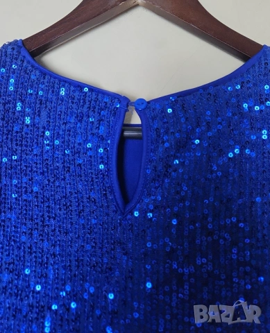 Синя блуза с пайети Floyd, снимка 6 - Тениски - 54136460