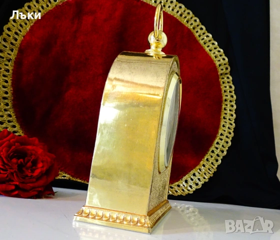 Настолен часовник,будилник Landex,позлатен бронз. , снимка 4 - Антикварни и старинни предмети - 54962692
