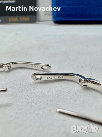 Сребърни обеци с мойсанит (Диамант) 0.5 карата, снимка 6 - Обеци - 54152335