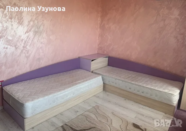 Спален комплект / Детска стая - 2 легла с повдигащ механизъм, гардероб, ракла и секция