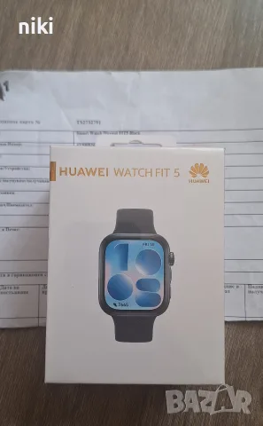 Смарт часовник HUAWEI Watch Fit 5, 42 мм, черен