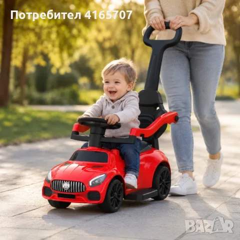 Детска кола за бутане с родителски контрол 2 в 1 – Светлини, звуци и педал за газ, снимка 3 - Детски велосипеди, триколки и коли - 55431901