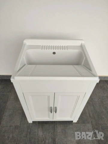 Пластмасов Шкаф с Мивка Adventa 60x50x85 см | Бял, за Двор, снимка 4 - Мивки - 54682069