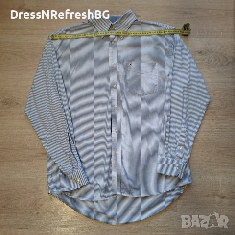 Мъжка раирана риза Tommy Hilfiger, размер L, снимка 3 - Ризи - 54235377