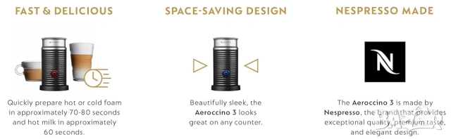 Nespresso Aeroccino 3 електрически уред за разпенване на мляко (Нов), снимка 8 - Кафемашини - 54093928