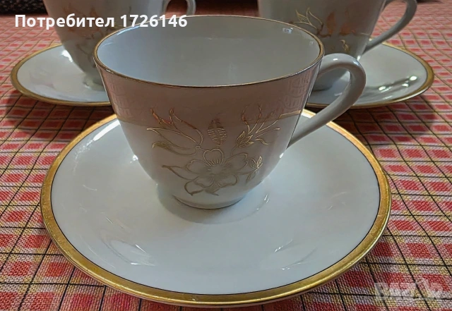 Порцеланов сет с позлата 3 броя на Bavaria Tirschenreuth Germany