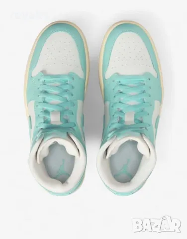 NIKE Air Jordan 1 Mid Shoes White/Blue Нови Дамски Маратонки , снимка 5 - Маратонки - 55316115