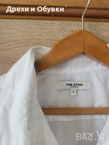 Бяла дълга риза памучна материя Размер М , снимка 2 - Рокли - 54095784