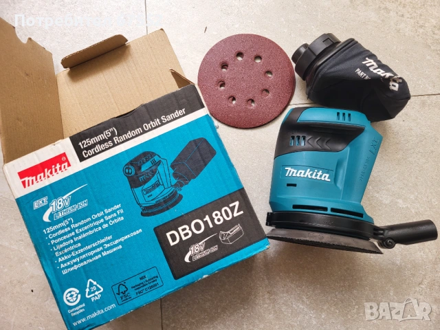 Акумулаторен орбитален шлайф Makita DBO180, LXT, 18 V, 125 мм. Само тяло. 70€ (цената е крайна)