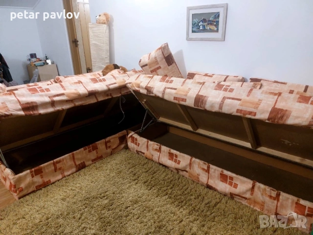 Единични легла/ ъглов диван, снимка 9 - Дивани и мека мебел - 54776613