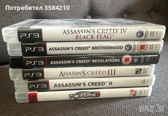 PS3 Assassin's Creed Collection - 5 Games + Top Spin 3, снимка 3 - Игри за PlayStation - 54681643