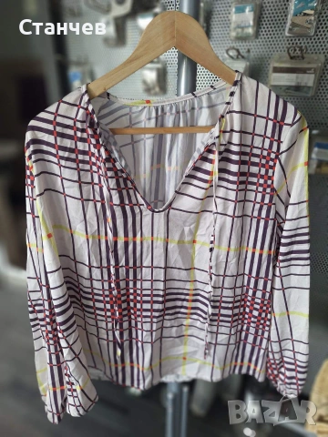 Дамска ефирна блуза Attrattiva с каре и връзки, Универсален размерM/L/XL, Италия