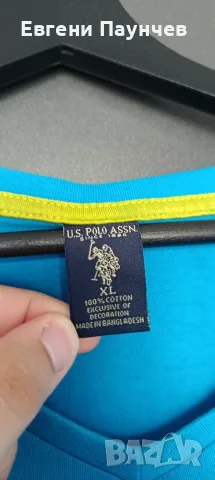 Us.polo assn мъжка тениска размер XL в син цвят , снимка 4 - Тениски - 55397533