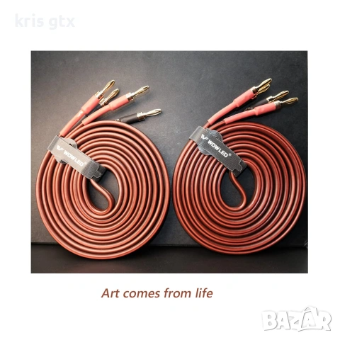 2 X 4m HiFi OFC Audio Speaker Cables Gold-Plated Banana Plugs 2x2.5mm, снимка 5 - Тонколони - 55073498