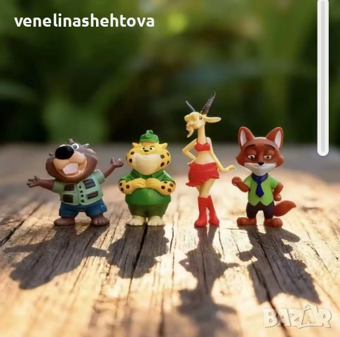 12 броя Зоотопия Zootoppia пластмасови фигурки за декорация на торта игра , снимка 3 - Декорация за дома - 54982616
