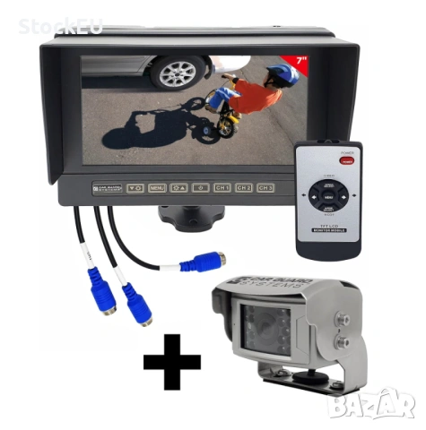 Камера за задно виждане Carguard Full HD 7 115° 3 входа за камера Професионална Камера за камион бус
