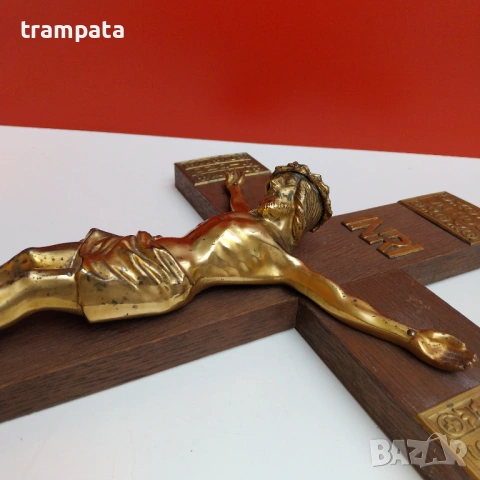 НАЙ ДОБРАТА ОФЕРТА 50см. Кръст , разпятие , исус от дърво и метал, снимка 8 - Антикварни и старинни предмети - 54057443