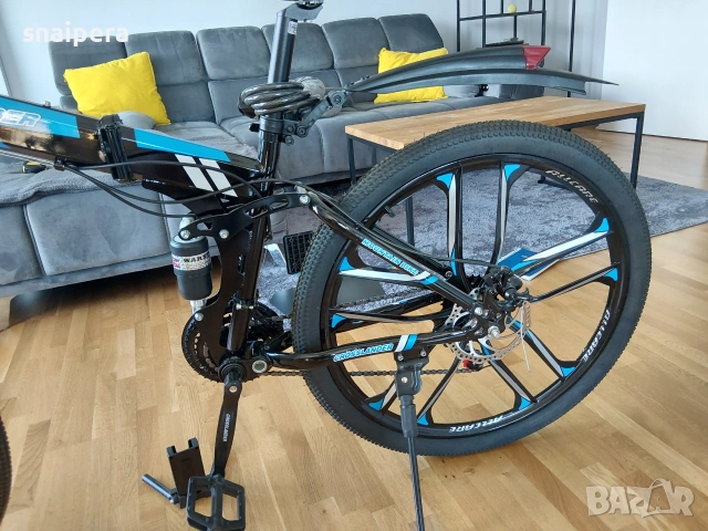 Велосипед Crosslander Compact Elegance 26″ Лeти Капли, Сгъваем Черно/Синьо, снимка 8 - Велосипеди - 55269097