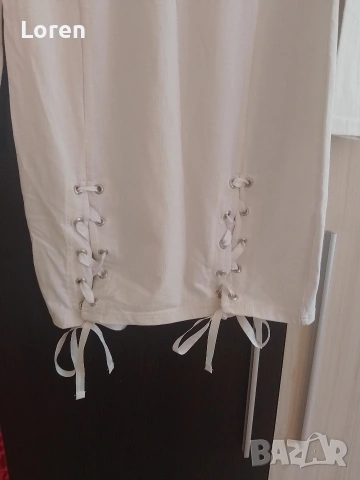 👠💋🎀*Butik Verona*👠Бяла рокля с връзки, снимка 4 - Рокли - 54667582