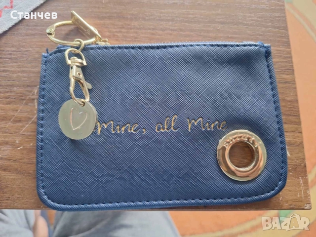 ЧИСТО НОВ мини портфейл и картодържател Shruti "Mine, all mine" – Тъмносин