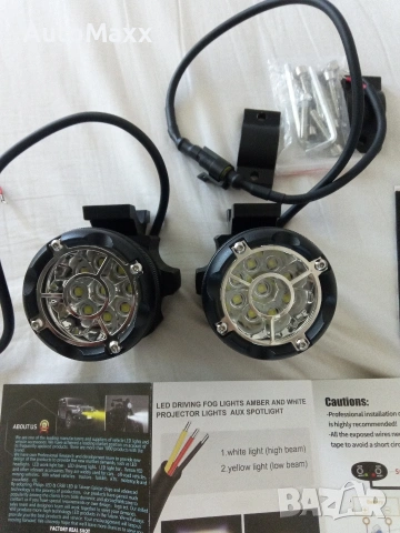 Led фарове с 9 лед светлини на всеки за мотори,джипове,бусове и др., снимка 2 - Аксесоари и консумативи - 54913041