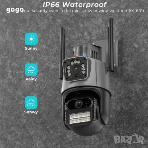 Двойна Smart WiFi безжична IP 6MPX камера 15108 + Подарък Карта памет HIKSEMI NEO 64GB 24369, снимка 5 - IP камери - 55528813