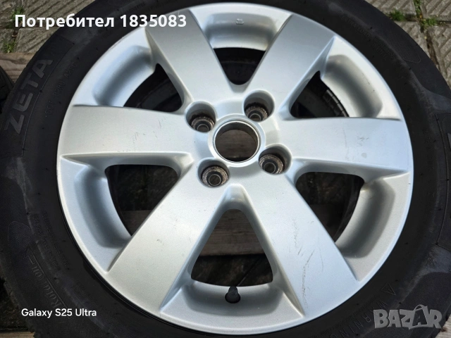 Лети джанти 15ки 4х100 Suzuki + летни гуми 185/60/15, снимка 7 - Гуми и джанти - 54421183