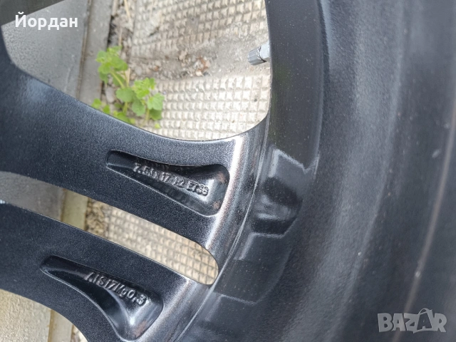 ОРИГИНАЛНИ джанти 17 ' 5x112 МЕРЦЕДЕС / MERCEDES BENZ ET36 7,5J 66,6, снимка 12 - Гуми и джанти - 54200202