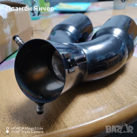 Ауспухна тръба за кола неръждаема стомана двоен накрайник подсилен сгъвка - Черен 63мм, снимка 5 - Други услуги - 54207898