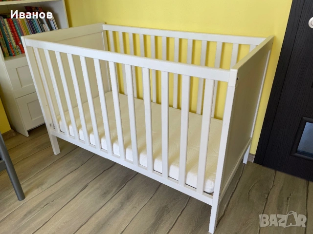 Бебешко легло ИКЕА (кошара IKEA) креватче с матрак 60x120 см, 2 нива