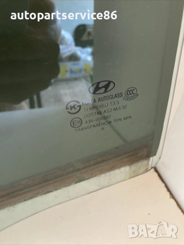 Стъклен прозорец на задната лява врата за Hyundai Santa Fe (2009) , снимка 2 - Части - 54429592