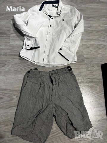 Елегантен комплект за момче – риза BOLD + къси панталони ZARA | 128 см (7