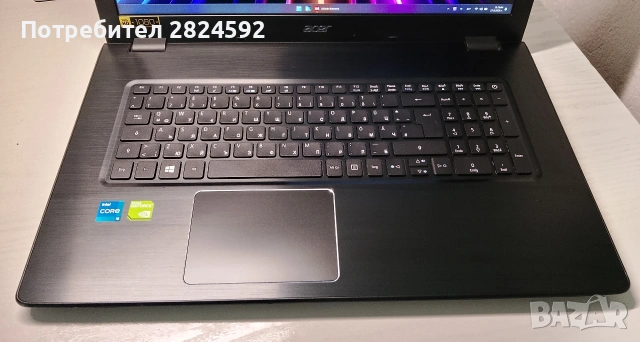 17" Acer/i5/12GB/Nvidia 2GB/256+1000GB/отлична батерия, снимка 8 - Лаптопи за дома - 55071884