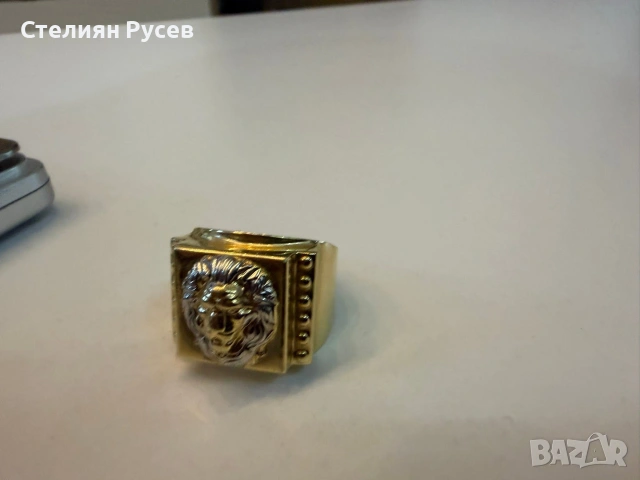 5.76 грама 14к / златен мъжки пръстен  версаче versace / злато / GOLD 14 карата пръстен НОВ 87 евро , снимка 3 - Пръстени - 54991340