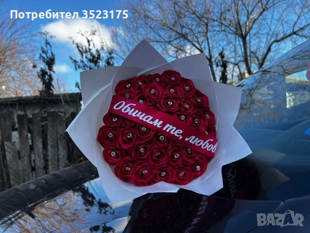 Букети от сатенени рози , снимка 17 - Други - 54346385