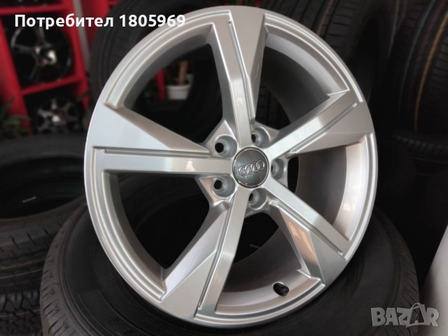 4бр, ал. джанти Audi (оригинални) 5x100 , 7,5x17 , ET46, снимка 2 - Гуми и джанти - 55290620