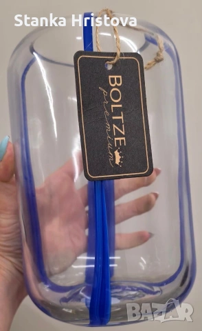 Стилна стъклена ваза BOLTZE., снимка 2 - Декорация за дома - 54589907