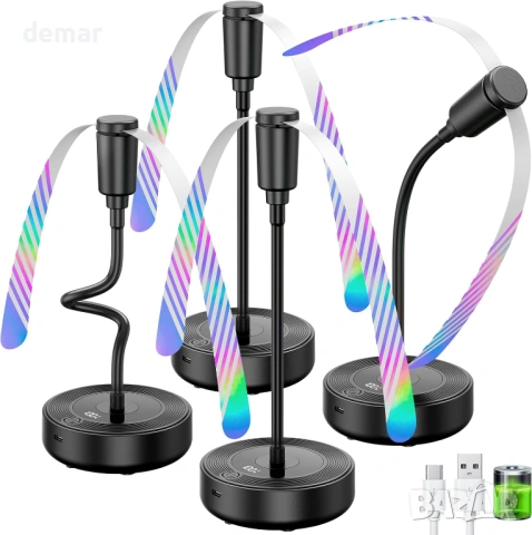 Акумулаторни вентилатори за маса, 2000mAh, 20 часа, LED дисплей, 4 броя