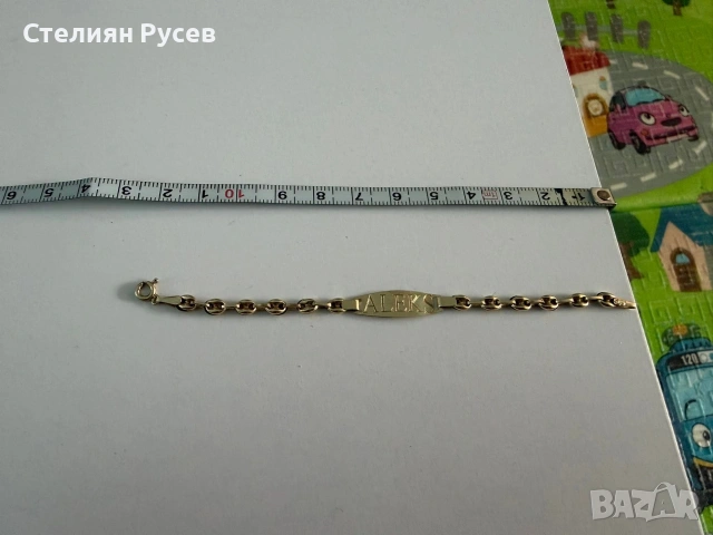 1.81гр 13см златна гривна / златно колие / синджир / ланец / злато / GOLD 585 / 14 карата тип бобено, снимка 5 - Гривни - 55089449