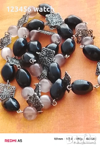 Старо красиво колие от естествен камък, снимка 4 - Антикварни и старинни предмети - 54040566